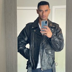 Leather motorcycle jacket